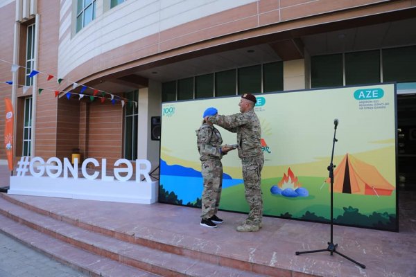 Sumqayıtda "Poliqon" gənclərin hərbi-vətənpərvərlik düşərgəsinə start verilib - FOTOLAR