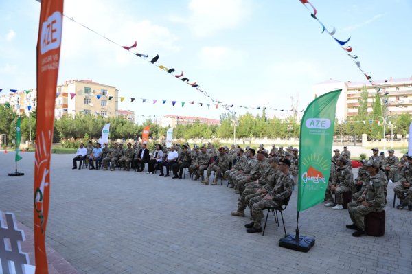 Sumqayıtda "Poliqon" gənclərin hərbi-vətənpərvərlik düşərgəsinə start verilib - FOTOLAR