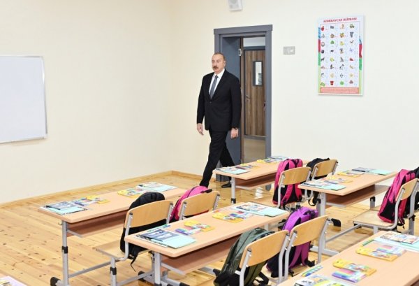 Prezident Xırdalanda məktəb açılışında - FOTOLAR