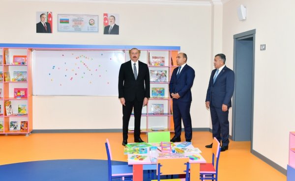 Prezident Xırdalanda məktəb açılışında - FOTOLAR