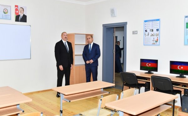 Prezident Xırdalanda məktəb açılışında - FOTOLAR