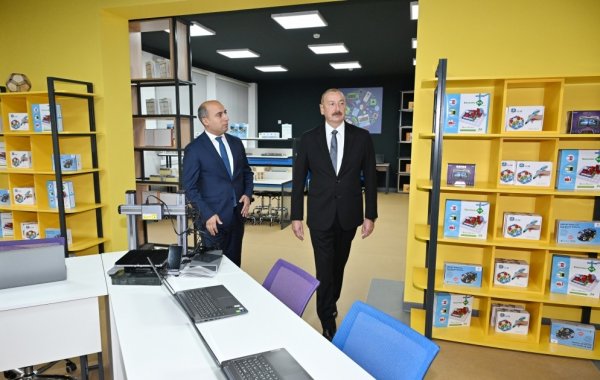 Prezident Xırdalanda məktəb açılışında - FOTOLAR