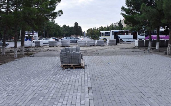 Sumqayıtda tikinti-quruculuq işləri davam edir ( FOTO)