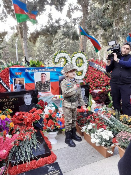 Şəhid baş leytenant Cavid Mirzəyevin 29 yaşı qeyd olundu... - FOTOLAR