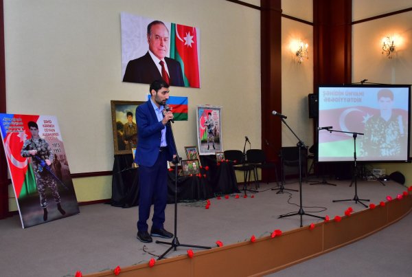 Sumqayıtda “Şəhidin ünvanı əbədiyyətdir” adlı anım tədbiri keçirilib. - FOTOLAR