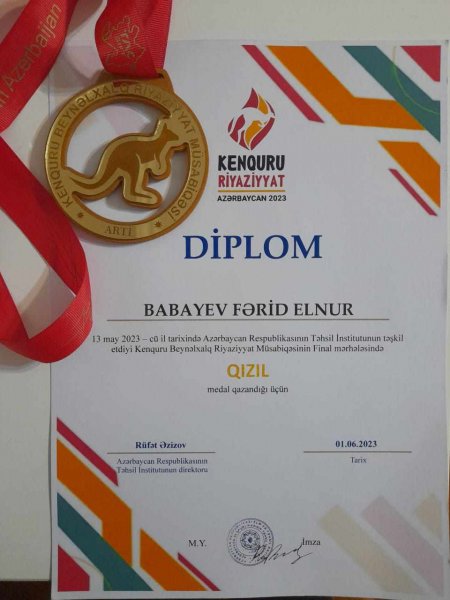 Sumqayıtlı "vunderkind" şagird: 80 ölkə arasında birinci oldu  (FOTO) 