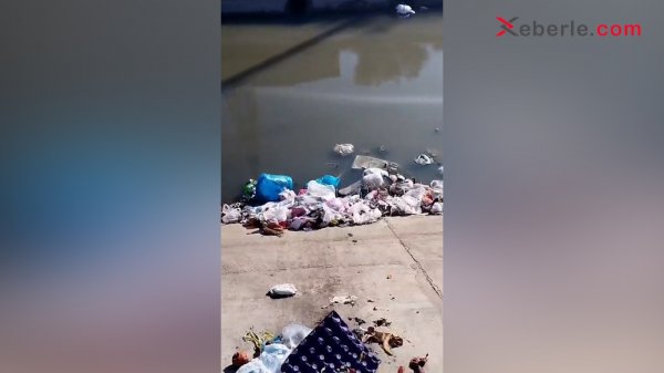 Sumqayıtda "Yaşıl dərə"dən keçən kanal xəstəlik mənbəyidir (Foto) (Video)