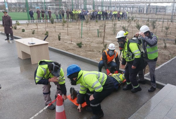 FHN-in Sumqayıt Regional Mərkəzi obyekt mülki müdafiə məşqi keçirib (video, foto)