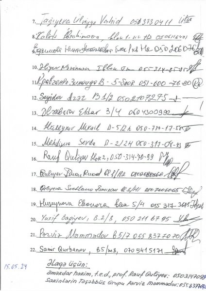 "Pilot Residence” binasının sakinləri Mehriban xanım Əliyevaya şikayət məktubu yazdılar (SURƏTİ)