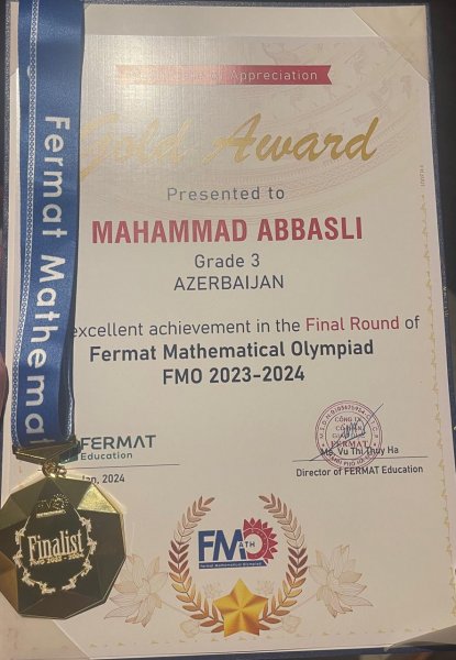 Sumqayıtın 7 qızıl medal alan şagirdi: “Nobel mükafatı almaq istəyirəm” - FOTOLAR