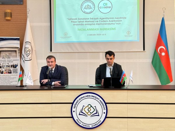 Peşə Təhsil Mərkəzi ilə “Coders Azerbaijan” şirkəti arasında Anlaşma Memorandumu imzalandı - FOTO