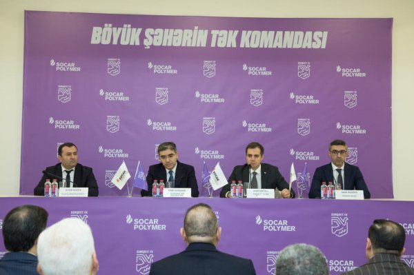 “Sumqayıt” Futbol Klubu ilə “SOCAR Polymer” MMC arasında sponsorluq müqaviləsi imzalanıb - FOTOLAR