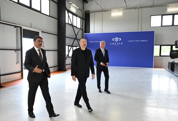 İlham Əliyev Laçında iki fabrikin açılışını etdi - FOTOLAR