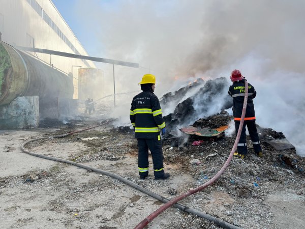 Sumqayıtda karton məmulatları zavodunda yanğın oldu -FOTOLAR