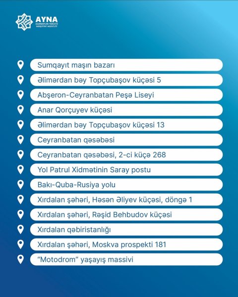 Sumqayıtdan Bakıya gələcək yeni marşrutun dayanacaq məntəqələri - FOTOLAR