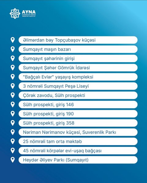 Sumqayıtdan Bakıya gələcək yeni marşrutun dayanacaq məntəqələri - FOTOLAR